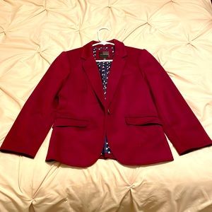 The Limited Burgundy 3/4 Sleeve Blazer
